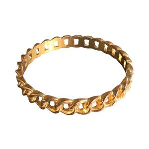Graziano Gold Tone Brass Bangle Bracelet